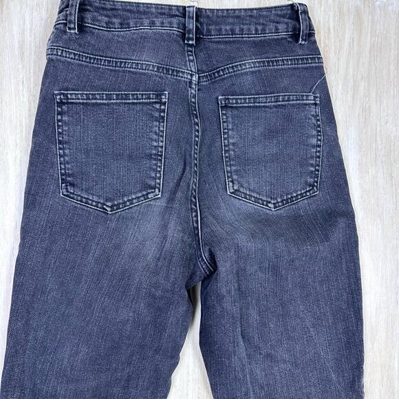 ASOS Faded Black Distressed Ripped Grunge Edgy High Rise Skinny Denim Jeans 26 - Picture 11 of 16